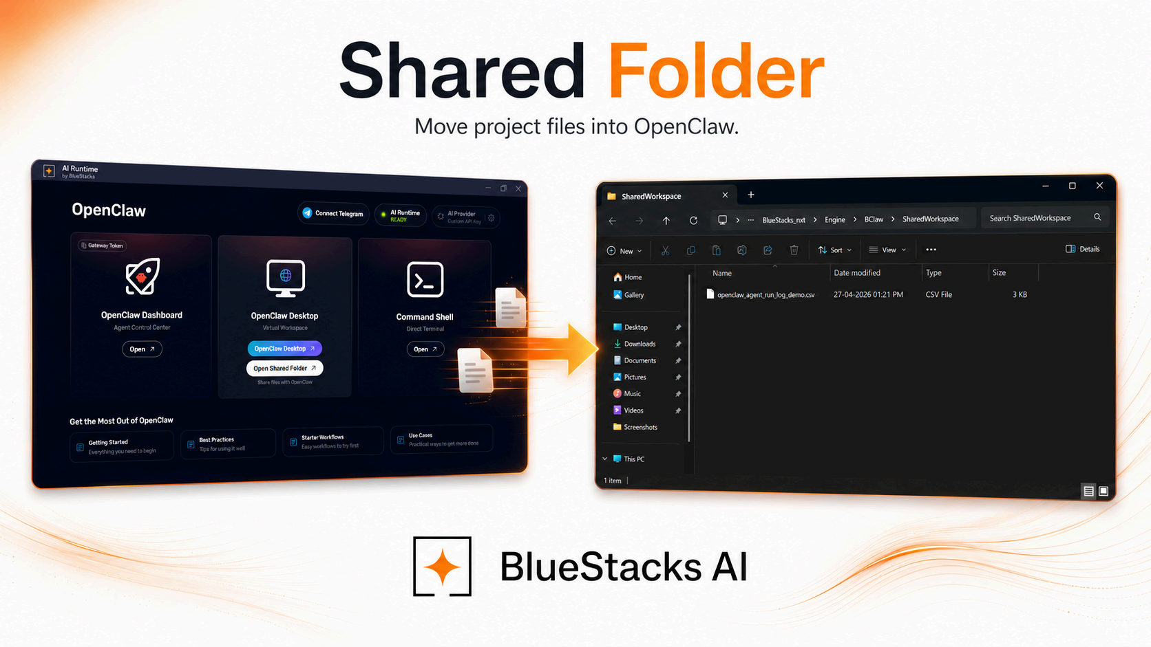 Use 'Shared Folder' to Work With Files in OpenClaw on BlueStacks AI