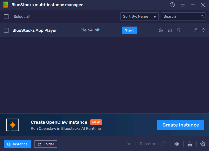 Multi-Instance Manager showing Create Instance
