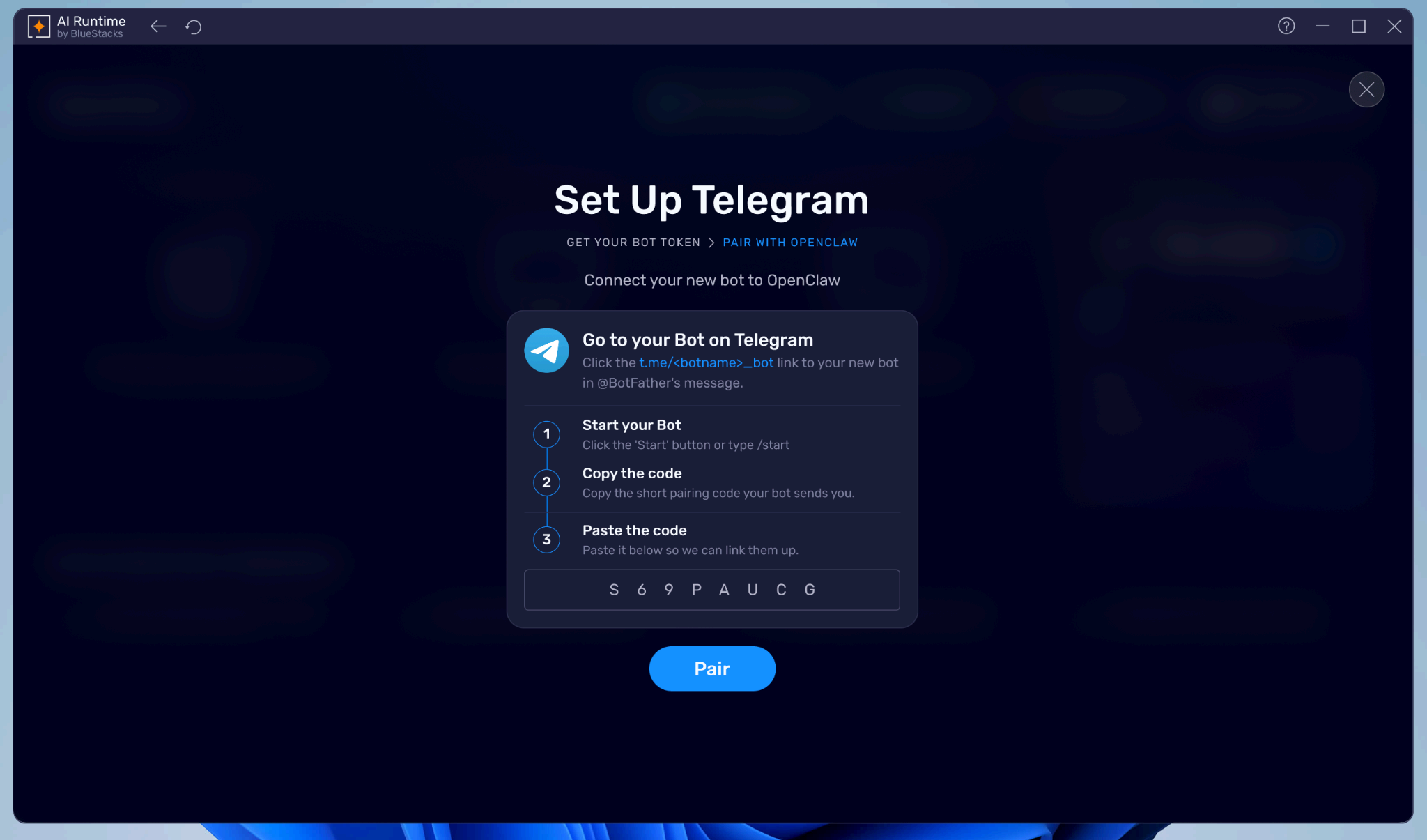 OpenClaw pair screen